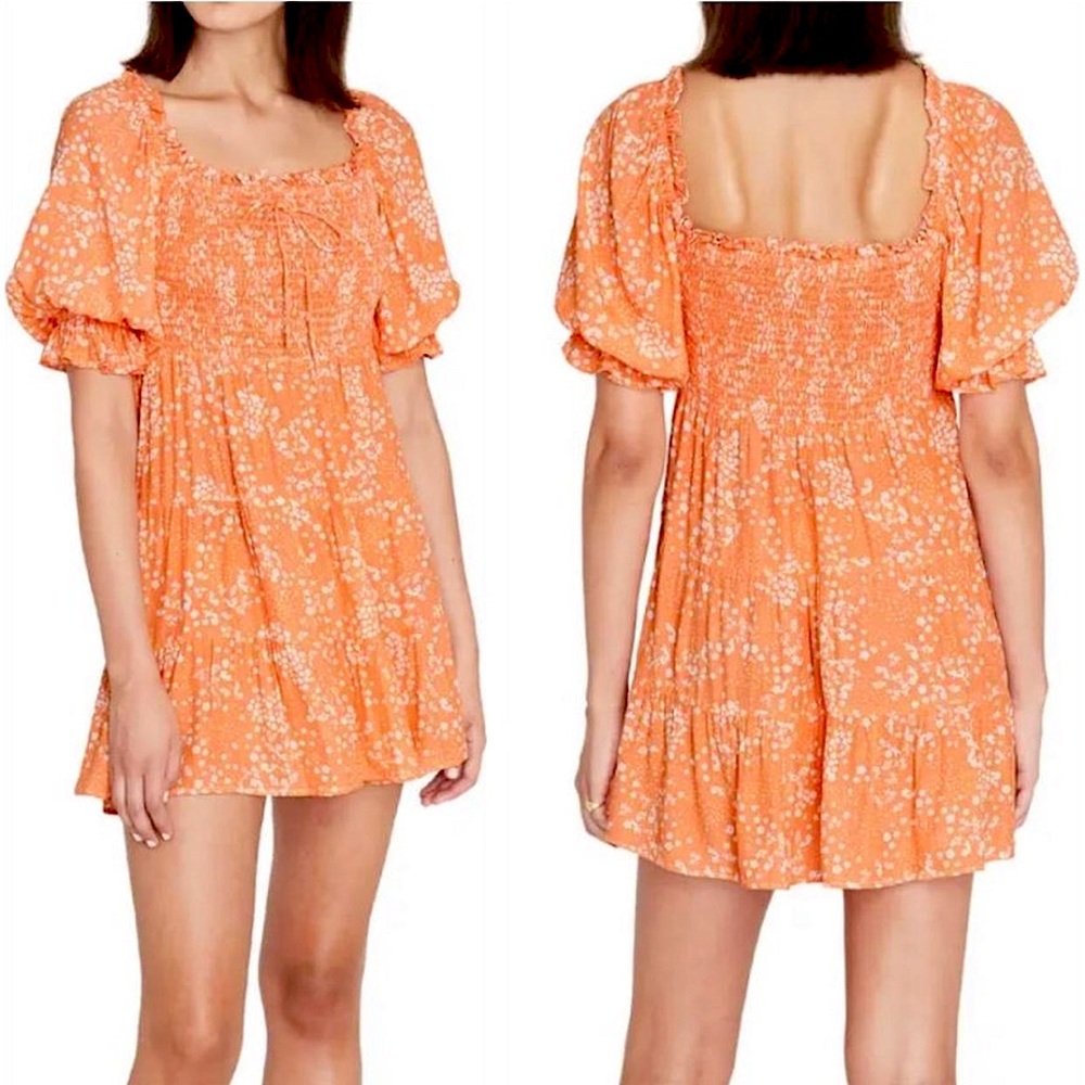 Faithfull The Brand Charlotte Mini Dress in Stevie Floral Print size Small (4)